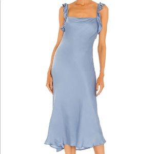 ASTR the Label Rina Satin Dress Periwinkle Blue XS NWT